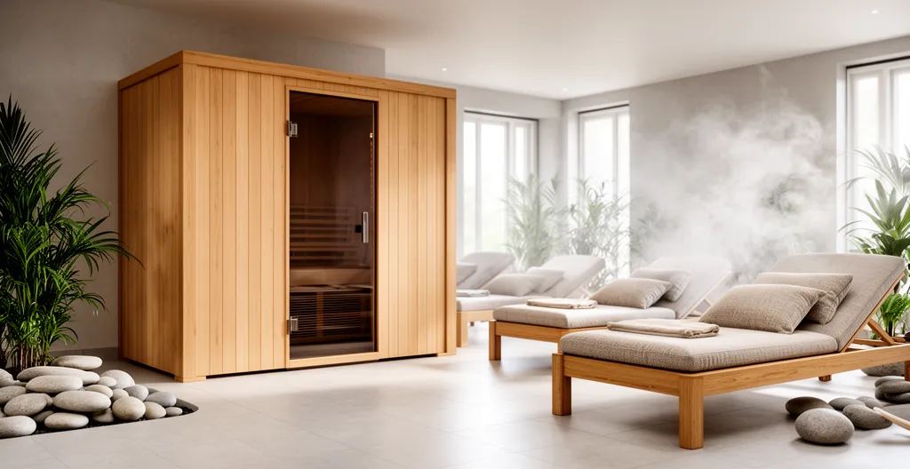 Espace bien-être montrant différentes installations thermales